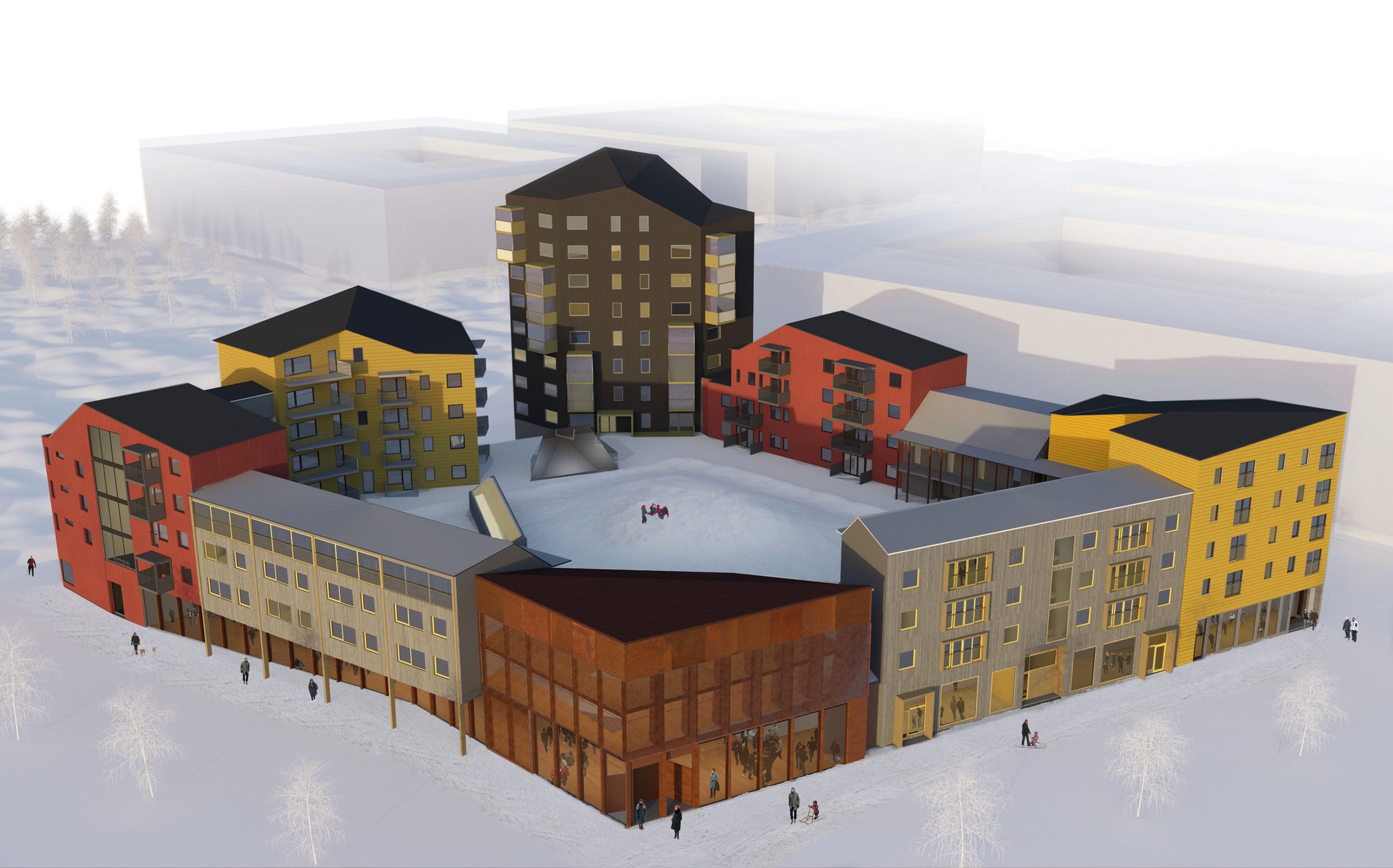 Nordmark & Nordmark arkitekter, Kiruna nya centrum, HSB, arkitekttävling, Ralph Erskine, Kristallen, Kiruna, stadsflytt,