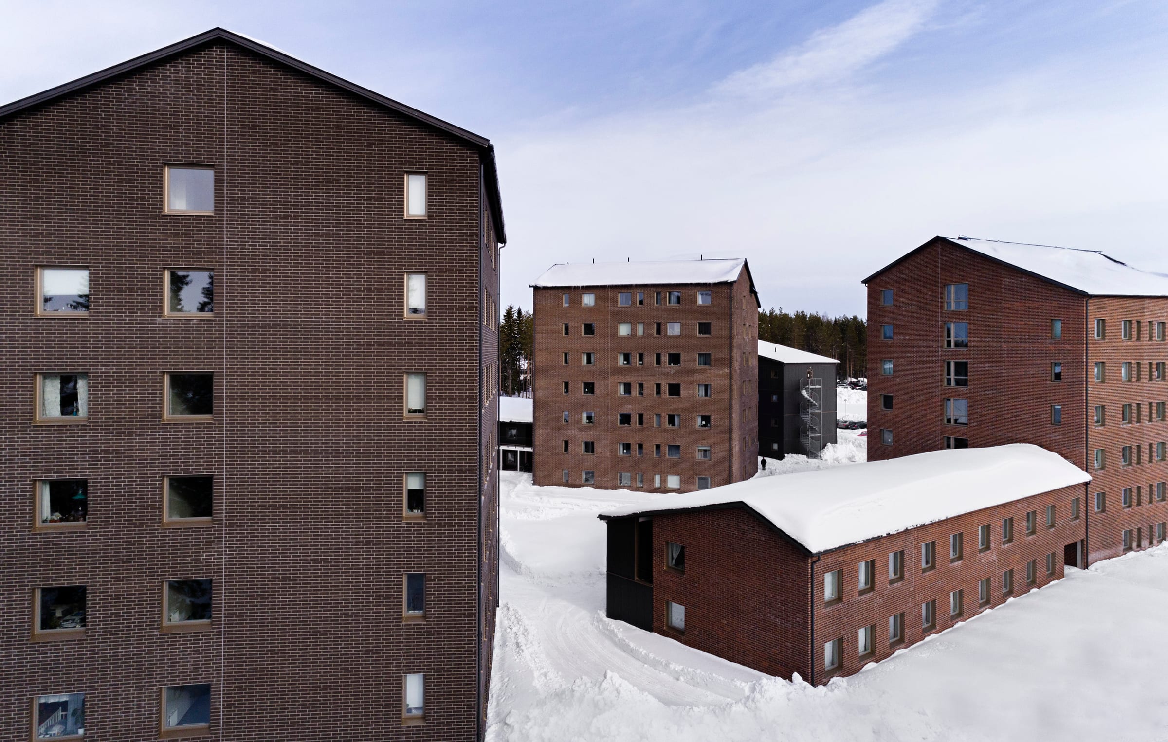 Nordmark & Nordmark arkitekter, studentbostad, Campus LTU, Porsön, Luleå, flerbostadshus, tegel, Lindbäcks